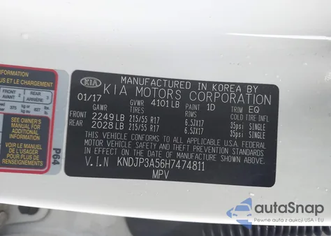2017 Kia Soul + z USA, uszkodzony, nr VIN KNDJP3A56H7474811